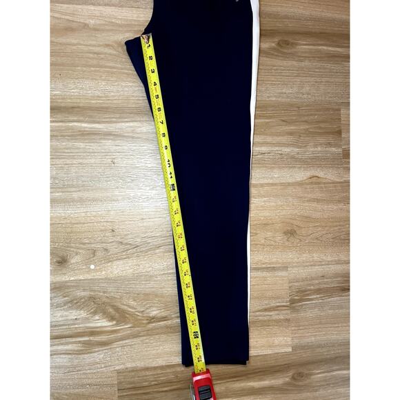 J. Mclaughlin Navy Larkin Ponte Pull On Skinny Pants with White Stripe Size 10 - Picture 5 of 7